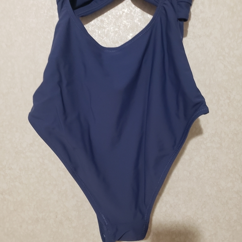 CHARMO..Blue One Piece Swimsuit with Cutout and V-Neck..size:S - Picture 6 of 12